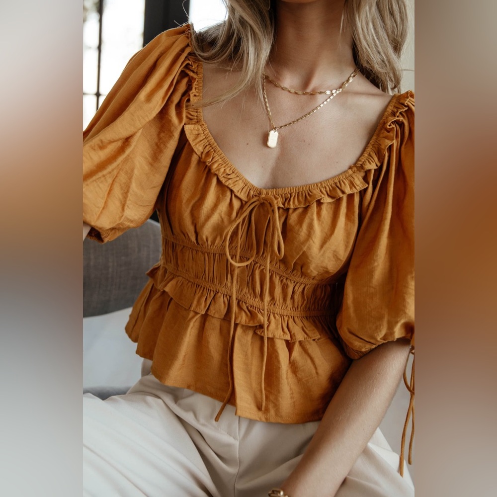 mustard seed Selena top ochre
